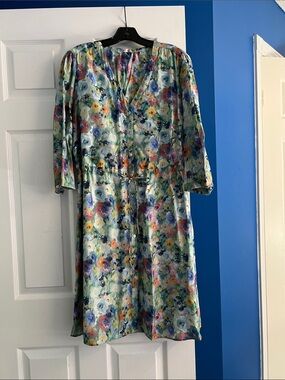ESQUALO Aqua Multi Floral Midi Dress